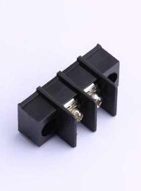 WJ25S-A-7.62-2P 栅栏式接线端子 间距P=7.62mm 2Pin位 边脚 黑色