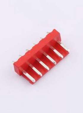 WF-1A396A6P-R 线对板针座 间距2.0mm 直插 红色 1x6P 插件,P=3.9