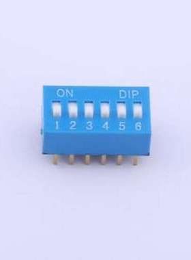 TA-06R 拨码开关 拨码开关蓝色06P-180度 间距2.54mm 立式直插正
