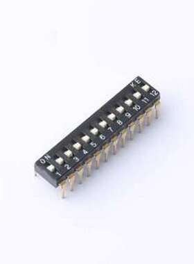 DSIC12LHGET 拨码开关 12位 2.54mm间距插件 DIP 拨码开关 管装 D