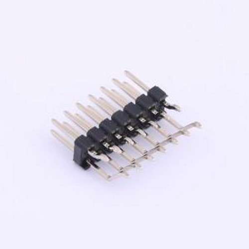 PZ254-2-07-WS 排针 2x7P 间距:2.54mm 方针 卧贴 黑色 SMD,P=2.5