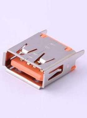 916-262A1113Y30200 USB连接器 Type-A 母 直插 橙色 插件