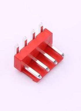 XY-VH3.96-4A21-R 线对板针座 VH 3.96mm 1x4P 弯插 红色 弯插,P=