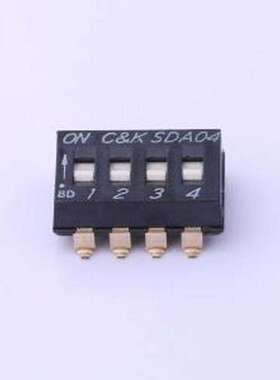 SDA04H0SBD 拨码开关 间距2.54mm 平拨,凹槽式 4位拨码开关 SMD-8