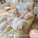 A类少女心蝴蝶结床上四件套纯棉全棉床单被套被罩学生宿舍三件套4