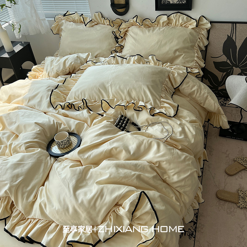 夏日爆款~小清新涼感冰絲四件套