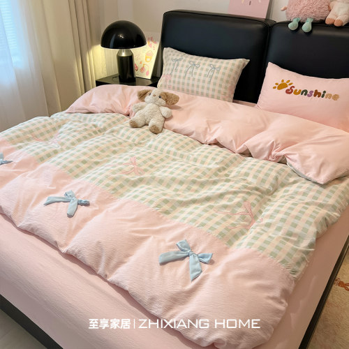 小红书推荐~少女蝴蝶结四件套