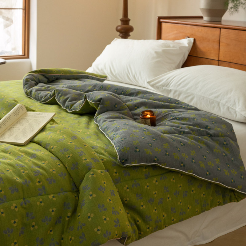 夏季全棉双层纱布空调被夏凉被单人纯棉夏被被子被芯春秋被可机洗,床上用品,化纤被,淘宝优惠券,粉丝福利购,淘宝优惠卷