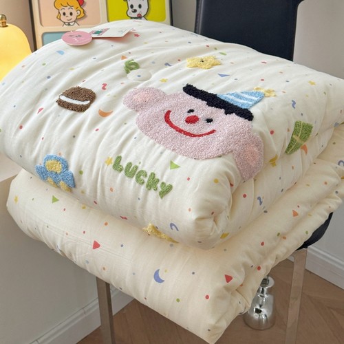 全棉双层纱大豆春秋冬季被子冬被