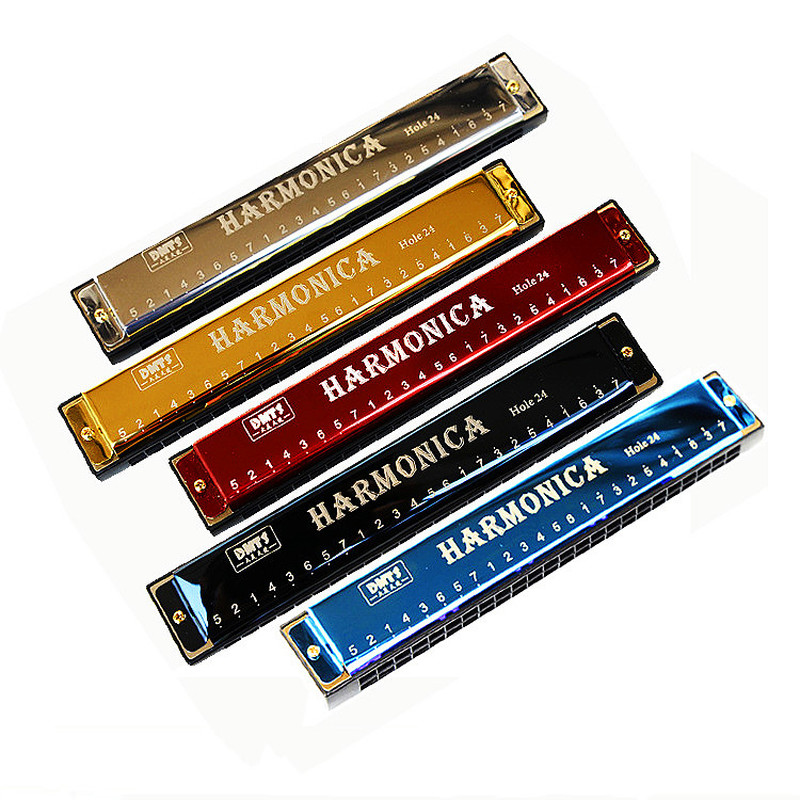 1PCS Professional 24 Hole Harmonica Mouth Metal Organ for Ch