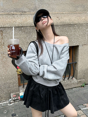 【零度臆想 Dreamland 】双面仿麂皮绒复古裤裙松紧加厚休闲裙