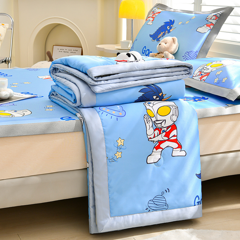 儿童凉感冰丝夏凉被可机洗2025新款单人夏季空调被凉席四件套夏被