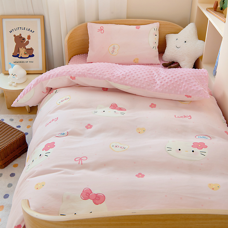 A类豆豆绒儿童卡通被套