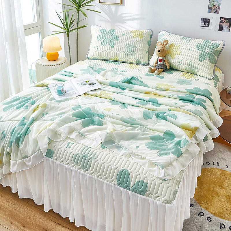 夏季乳胶凉席四件套夏凉被床上冰丝席空调席夏被可机洗床裙款席子,床上用品,乳胶席,淘宝优惠券,粉丝福利购,淘宝优惠卷