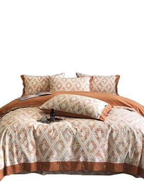 轻奢高级全床棉磨毛四件纯棉加厚被套套床单笠感2024新款21610床