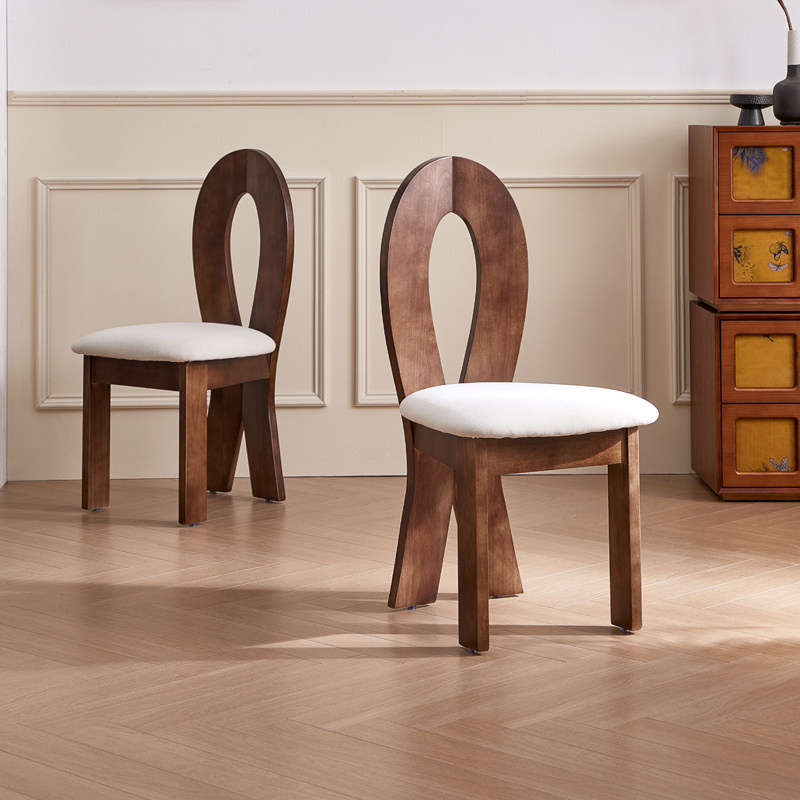 白蜡木实木绒布人鱼餐椅