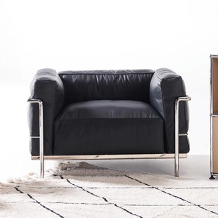 Cassina 极简中古沙发 LC3真皮沙发柯布西耶包豪斯设计师客厅意式