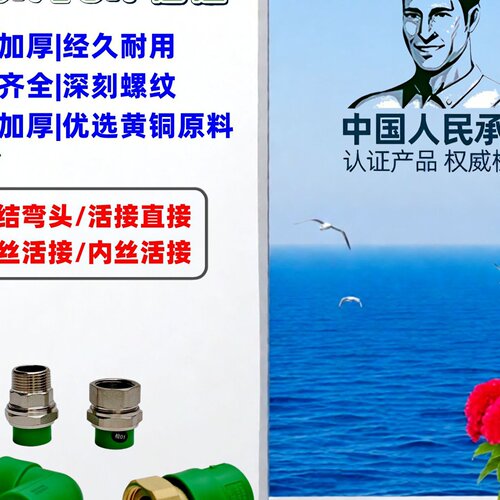 盾运ppr活接弯头直接热水器活接32净水内丝水管管件接头配件活结
