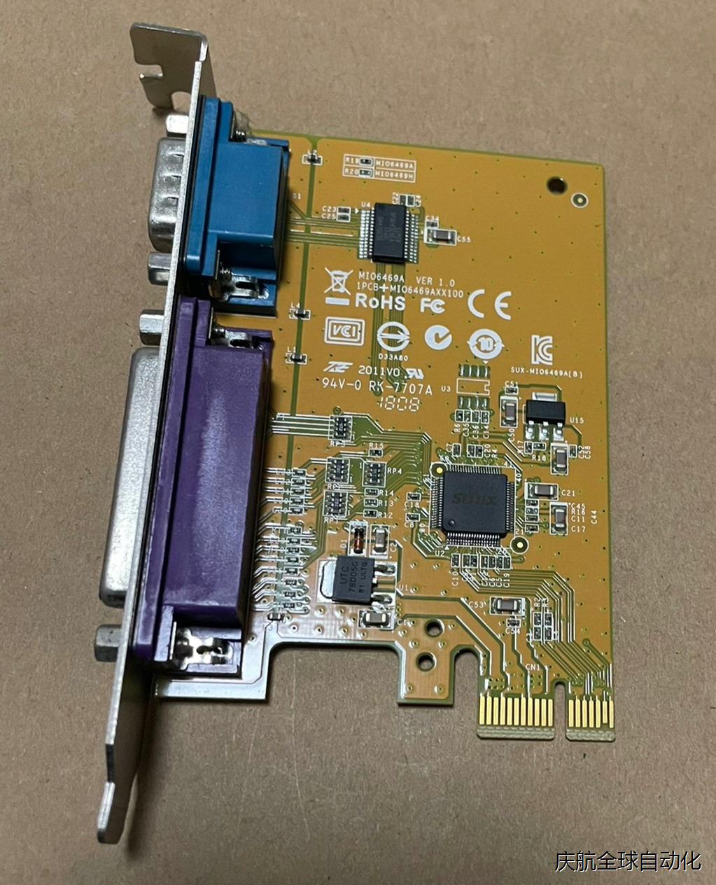 戴尔PCI-E 1X MIO649A 25针LPT并口打印+元器件