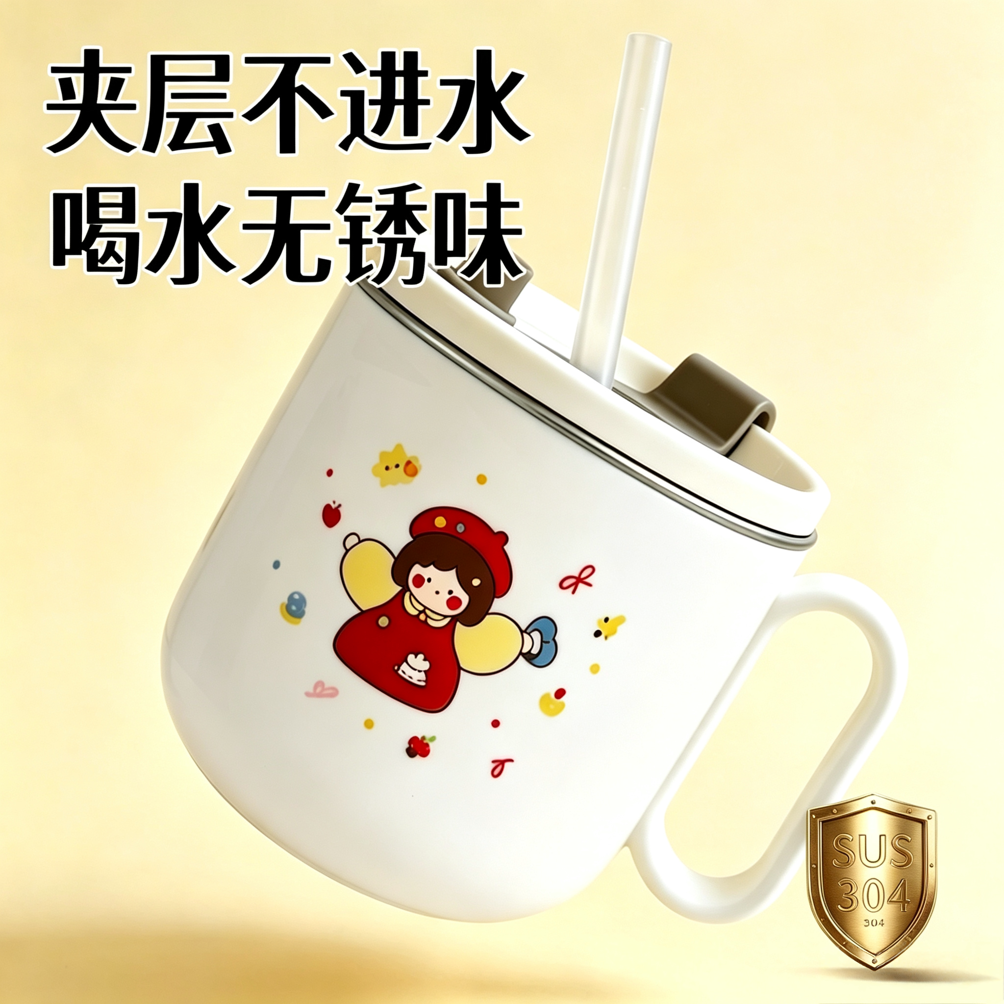 亲子贴纸敲可爱宝宝爱上喝水图片