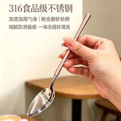 316不锈钢勺子食品级家用高档精致汤勺个人专用吃饭长柄调羹汤匙