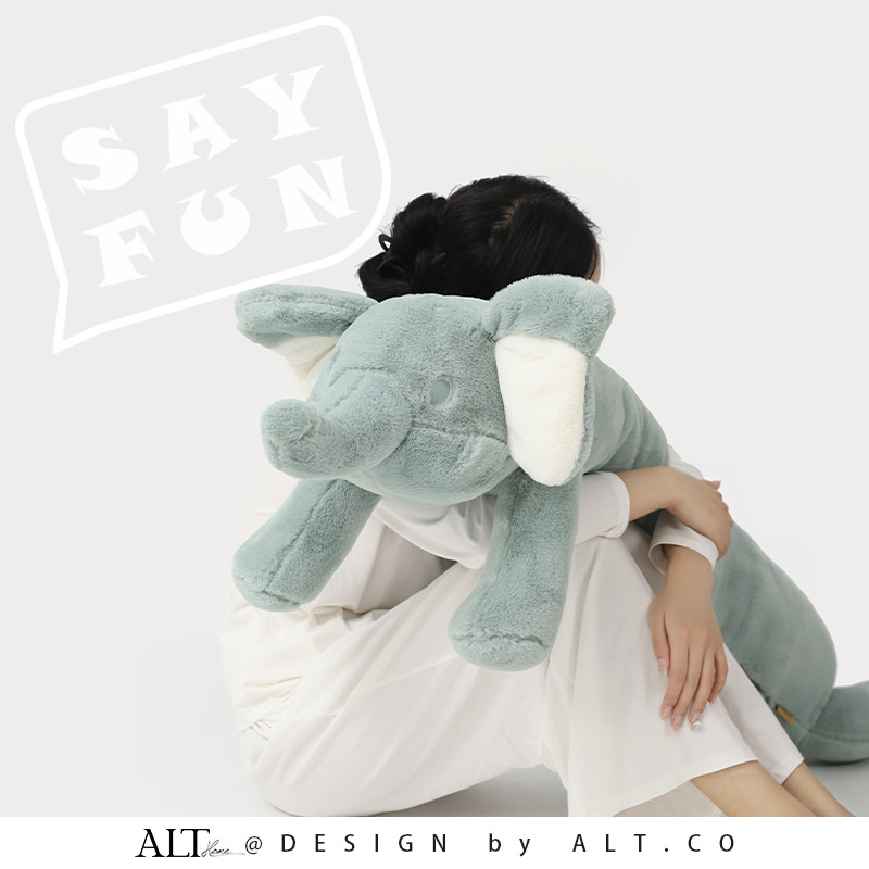 毛绒大象公仔玩偶可爱抱枕女生睡觉专用夹腿抱睡床上长条枕可拆洗