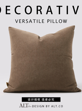 沙发抱枕套高端不含芯客厅轻奢高级感墨蓝色床上靠垫靠背方形靠枕