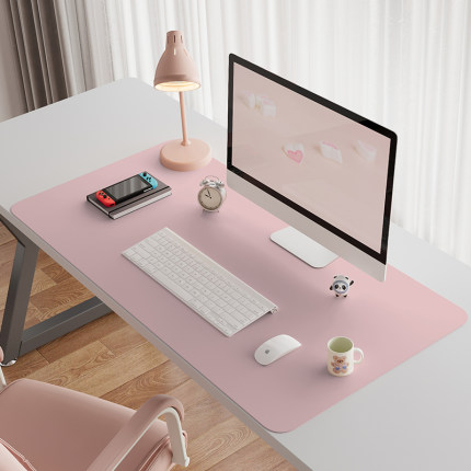 粉色鼠标垫超大女生办公电脑桌垫学生学习书桌垫笔记本键盘保护垫