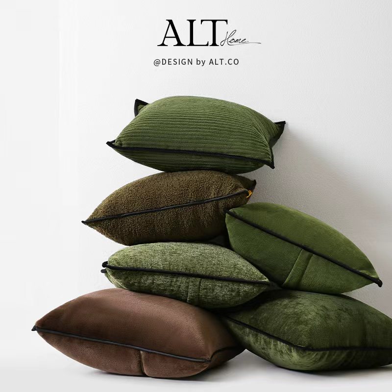 中古毛绒沙发抱枕套不含芯新款轻奢高级高飘窗卧室床头靠背垫腰枕