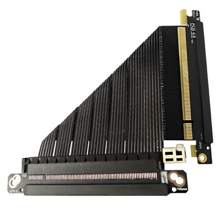 定制SSUPD机箱显卡延长线 PCIE X16 4.0异形多弯折 直角对折镀银
