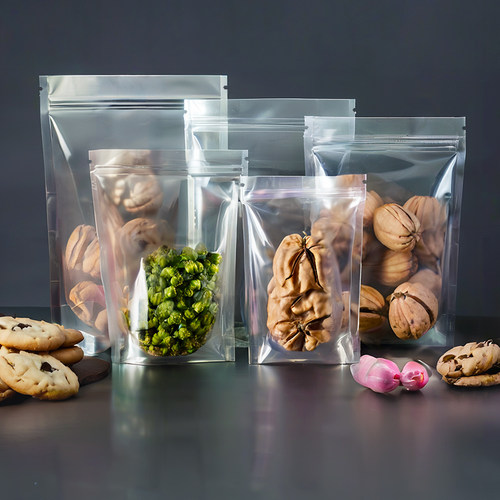 加厚透明食品自立自封袋 干果零食海味干货坚果防潮包装密封袋子