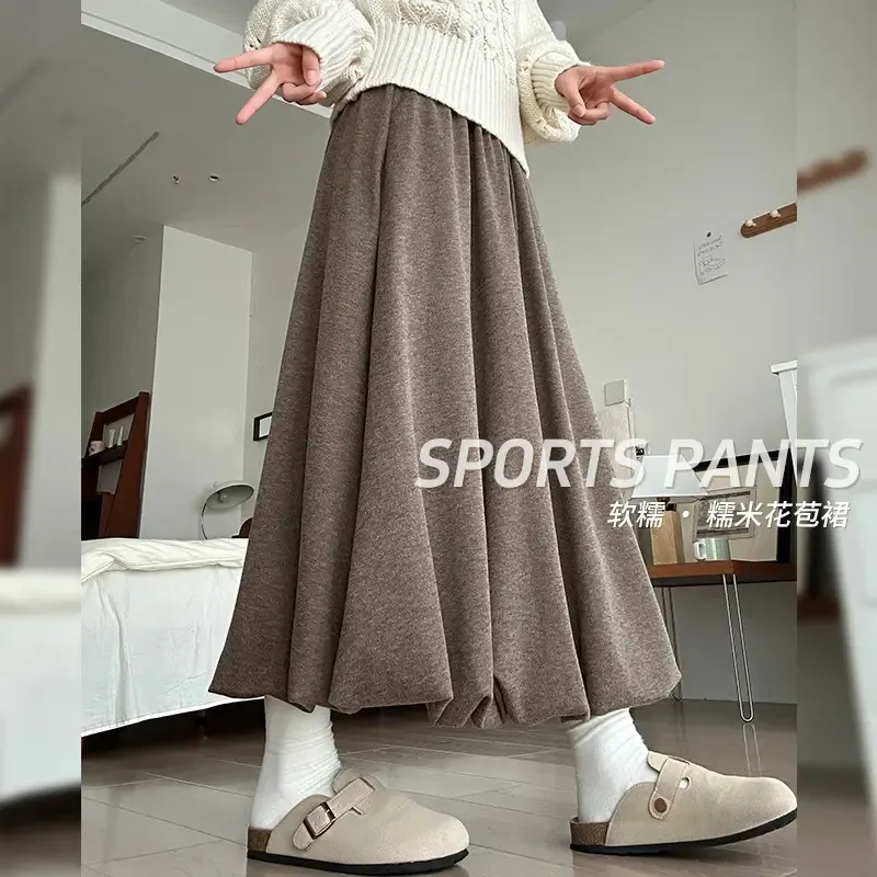 糯米花苞裙裤女2025年秋季新款高腰垂感宽松慵懒小个子半身裙裤子