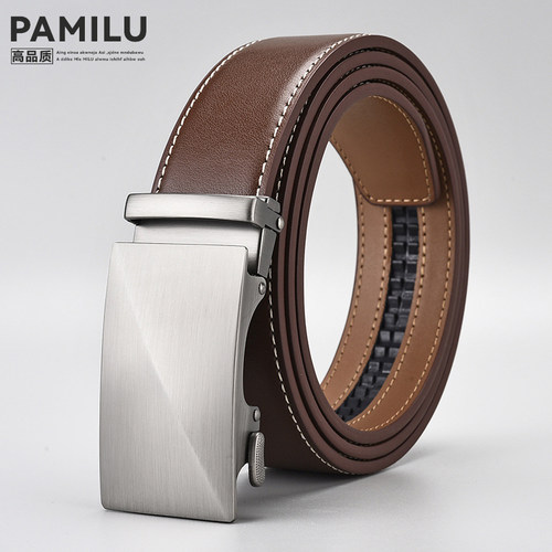 帕米鹿男士牛皮自动扣腰带
