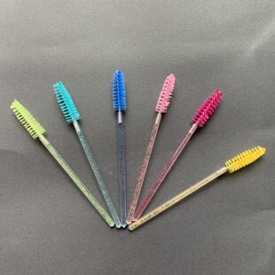 100支 彩色水晶杆睫毛刷 嫁接睫毛梳子 眉毛刷子睫毛卷眉毛梳包邮