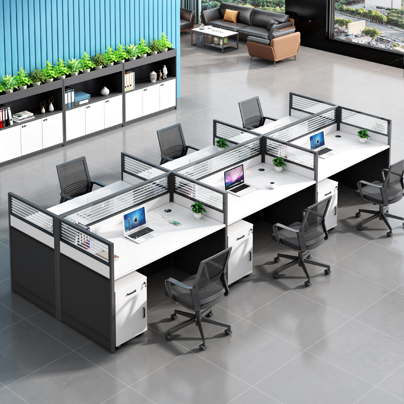 职员办公桌椅组合办公室屏风隔断卡座2四6八人位员工工位家具全套