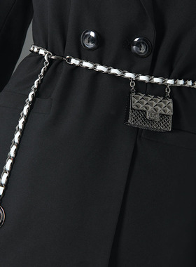 梦思隆腰链女链条装饰腰带包配饰2022新款潮高级感小香风金属皮带