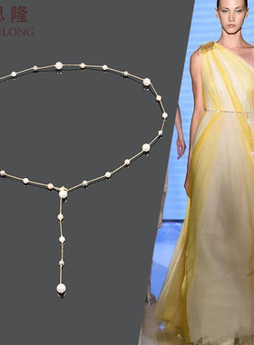 梦思隆贝珠腰链女珍珠腰带细装饰连衣裙配毛衣链子韩国ins小香风