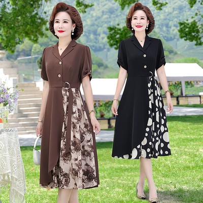 中年妈妈洋气质夏装连衣裙