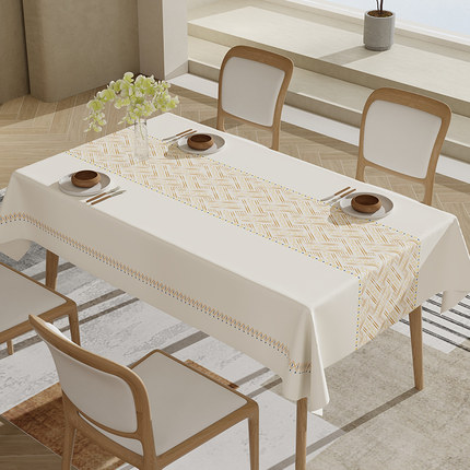 桌布防油防水免洗pvc桌垫轻奢高级感餐桌垫子防烫茶几长方形台布