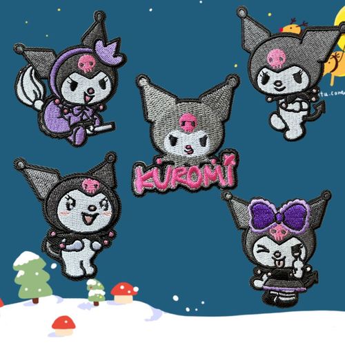 自粘款卡通刺绣库洛米补丁贴布贴衣服包包装饰贴花帽子修补贴diy