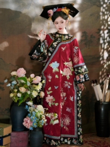柒小乔原创  清代女装氅衣旗装旗女满绣中国风摄影   非汉服