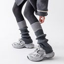 撞色袜子女冬季y2k羊绒袜套开口巴恩风小腿套配雪地靴长筒堆堆袜