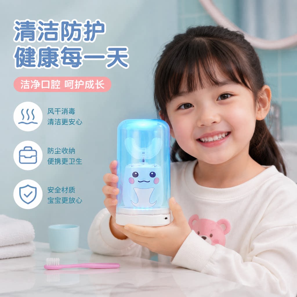 学刷牙用U型刷的干净用着放心