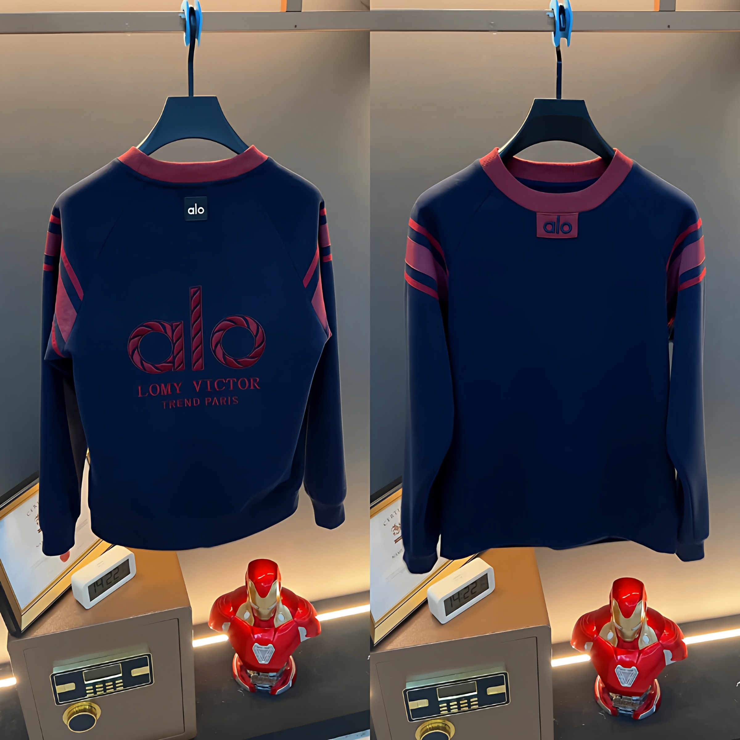 ALO款冬季新款上衣男士百搭高级感加绒男装加厚休闲轻奢帅气卫衣