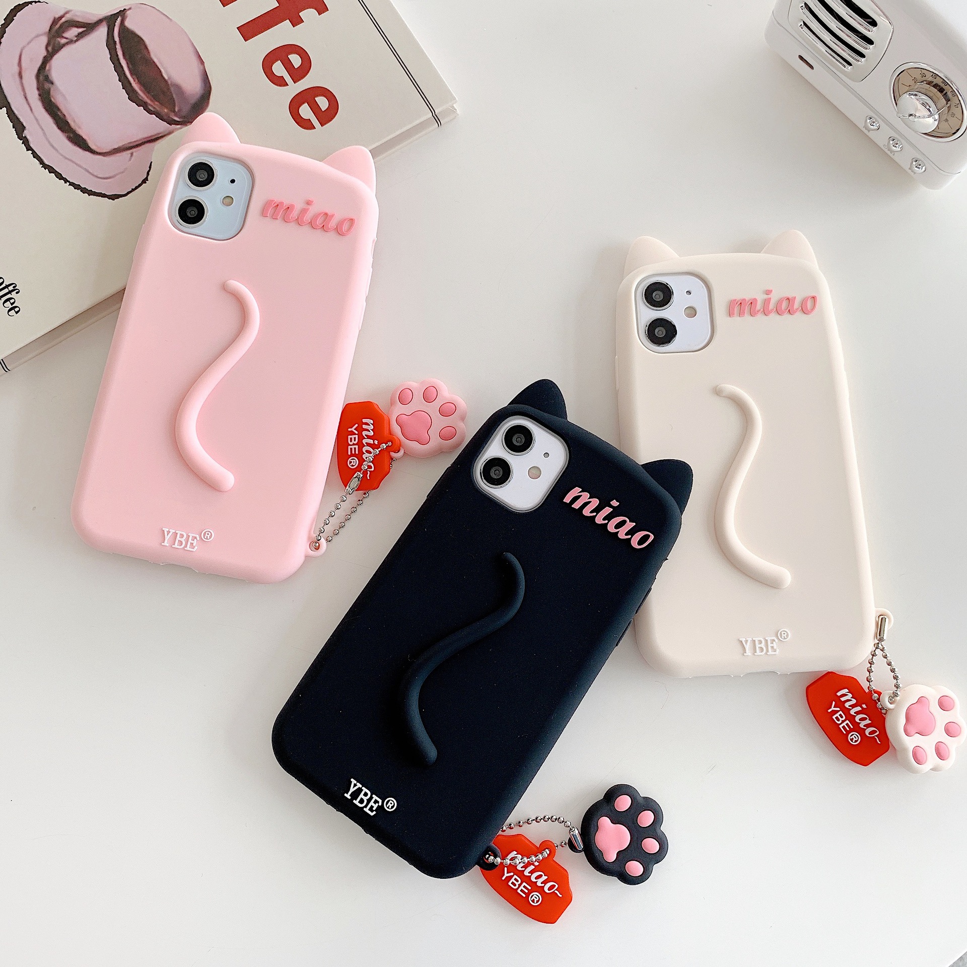 卡通可爱背影尾巴猫咪iphone17苹果16适用14/15pro max手机壳套11