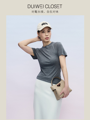 薄清凉中性气质短袖质感高级圆领