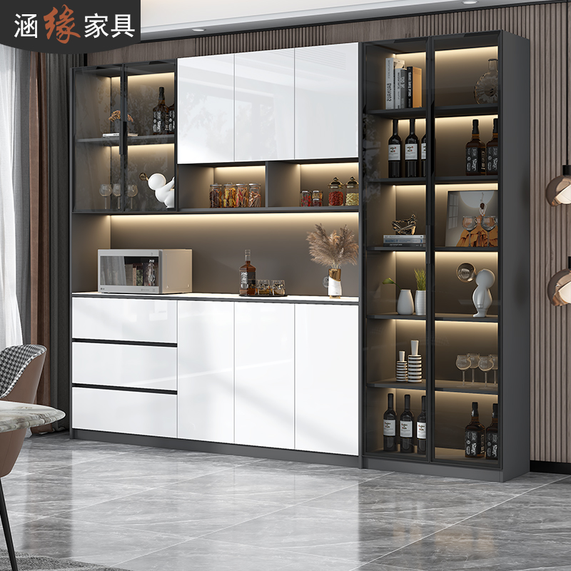 轻奢客厅岩板餐边柜酒柜