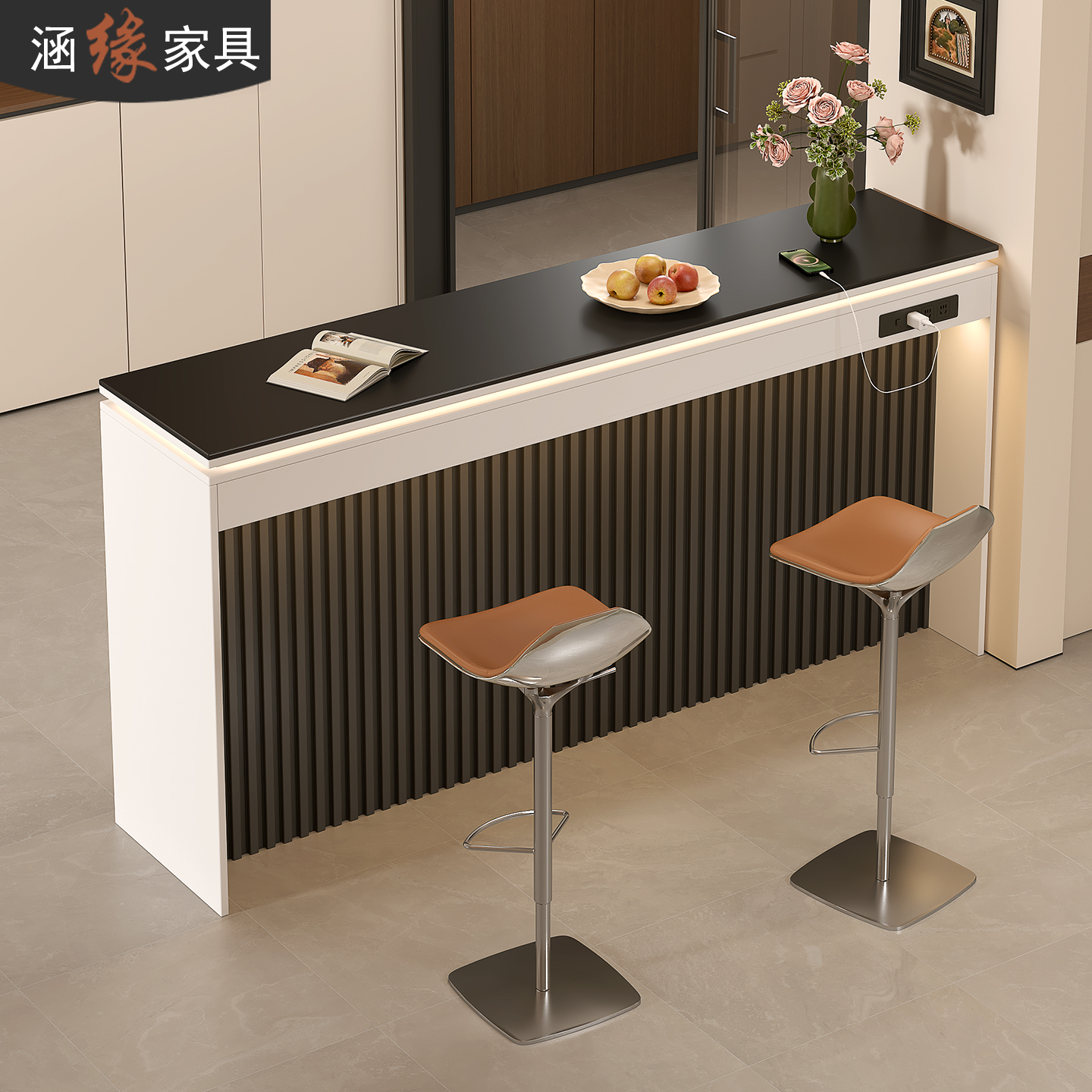 岩板吧台桌长条桌家用客厅吧台柜