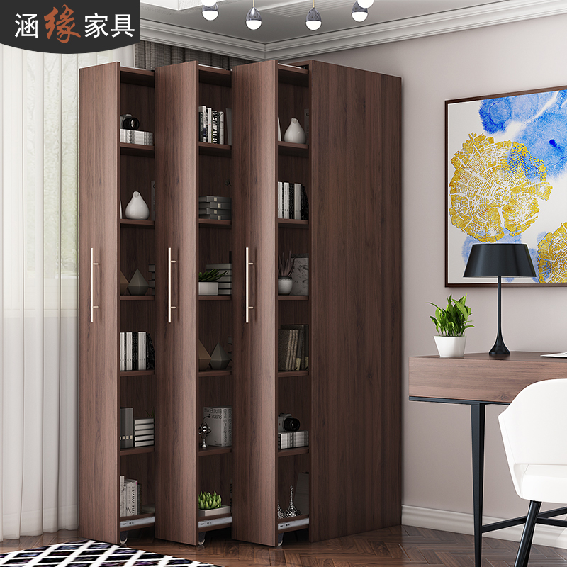 北欧抽屉式书柜推拉可伸缩抽拉