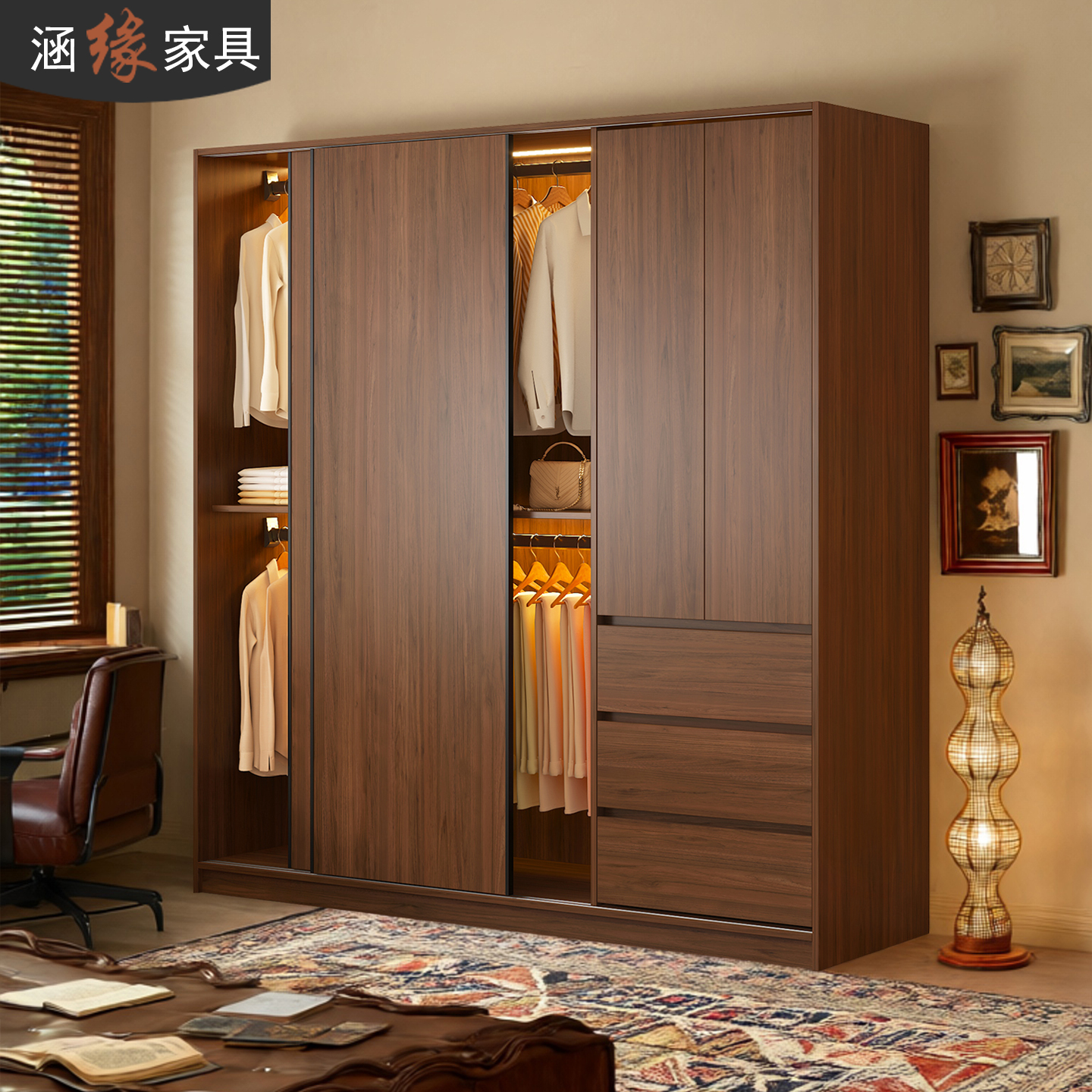 推拉门衣柜家用卧室移门衣橱